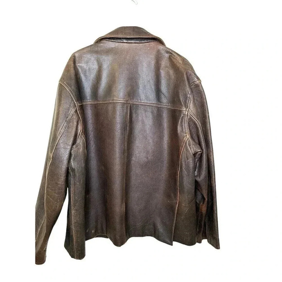 FIRST GENUINE LEATHER MEN’S JACKET SIZE XL Brown - Picture 4 of 14